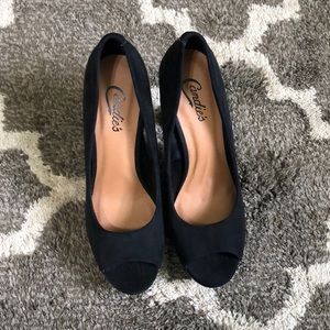 Black Suede Stilettos